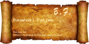 Baumhakl Fatime névjegykártya